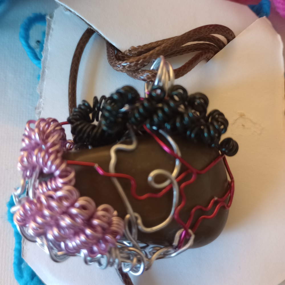 Handcrafted Wire Wrapped Stone Pendant
